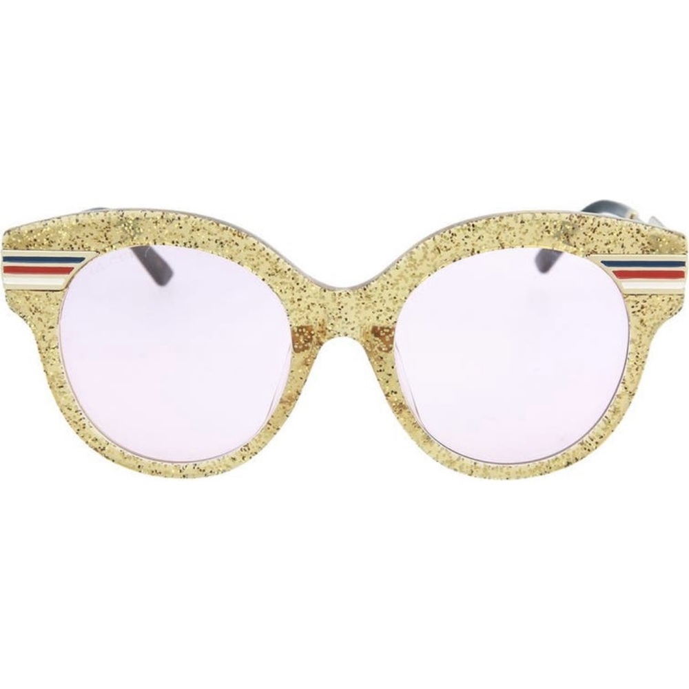Gucci Glitter 52mm Round Sunglasses - Picture 2 of 7